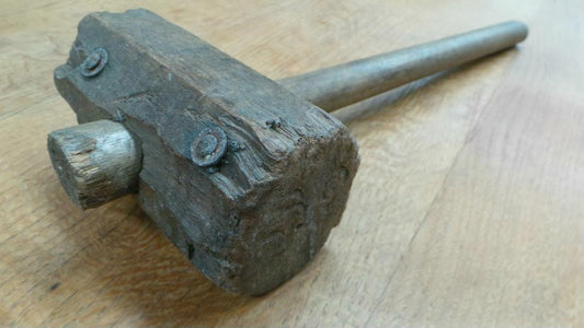 Old Vintage Wooden Mallet Hammer