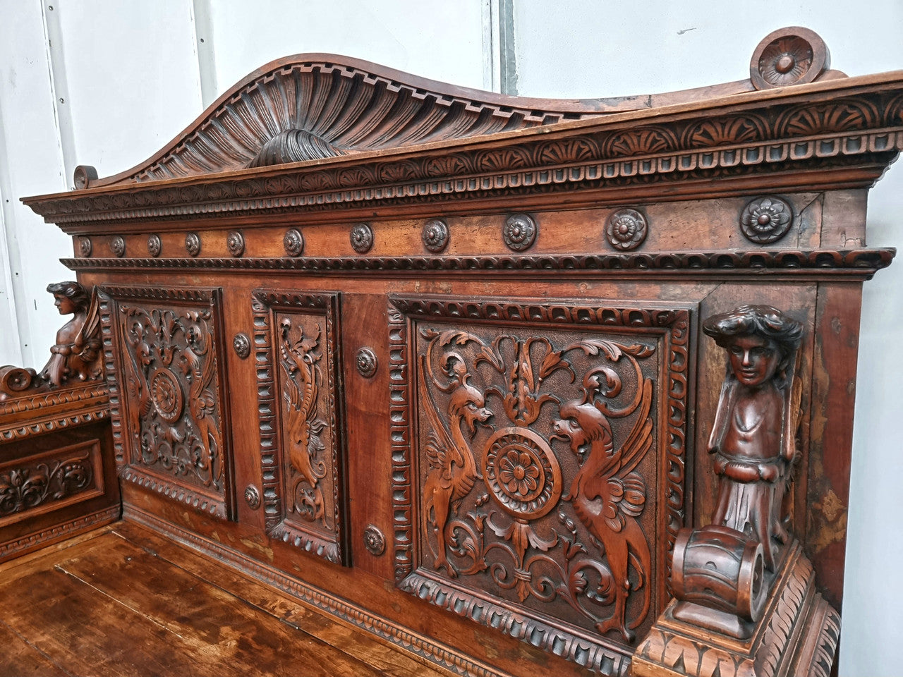 18th Century Carved Italian Renaissance Style Hall Seat | Antique & Vintage | Moonee Ponds Antiques | Australia Wide Delivery