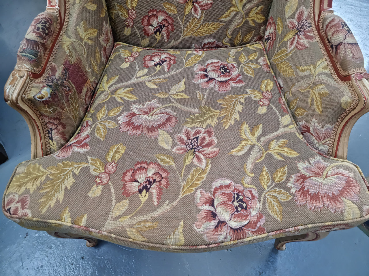 Beautiful French Painted Vintage Upholstered Armchair | Antique & Vintage | Moonee Ponds Antiques | Australia Wide Delivery