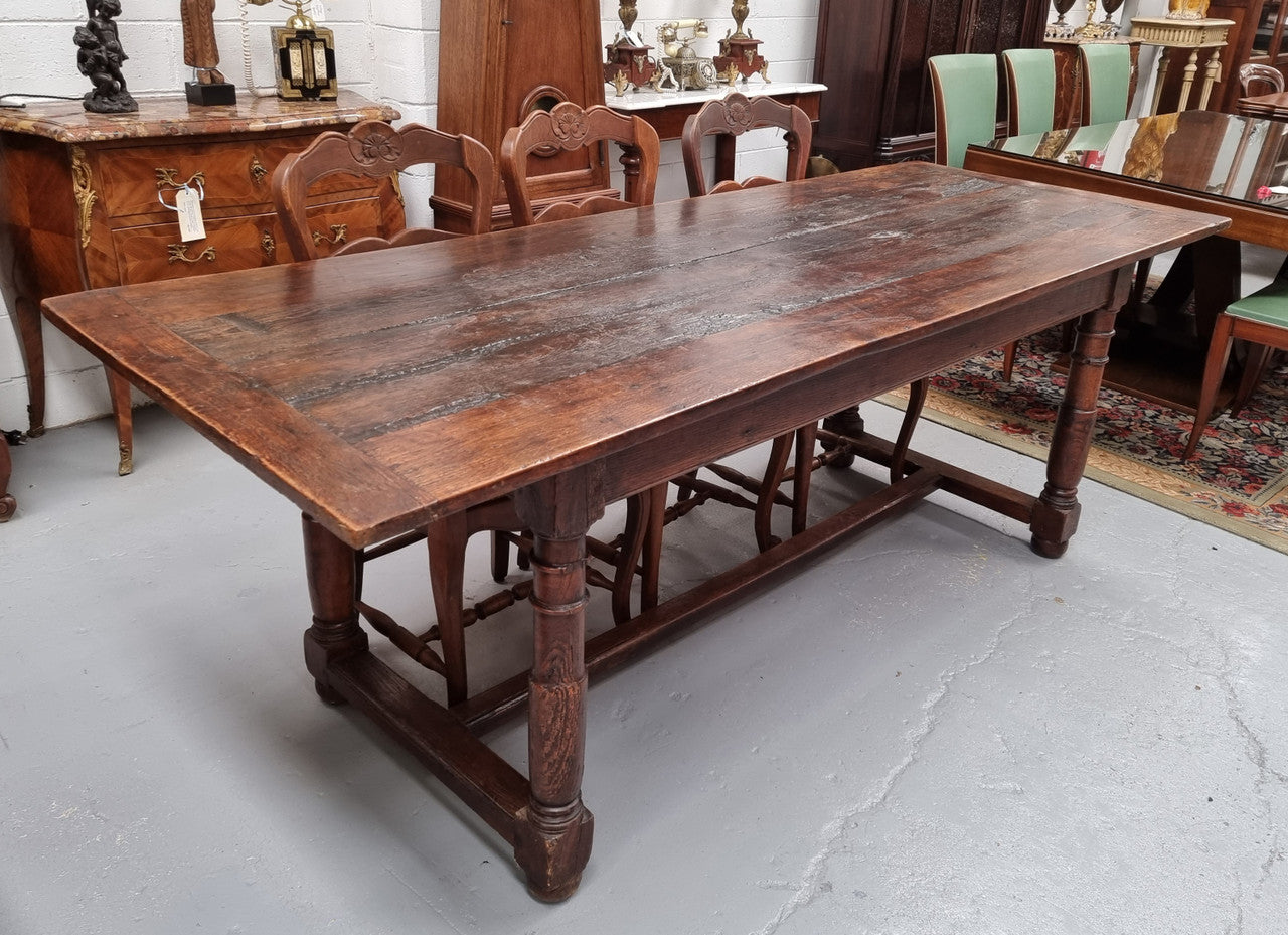 Striking Reclaimed Timber Rustic Oak Farmhouse Table