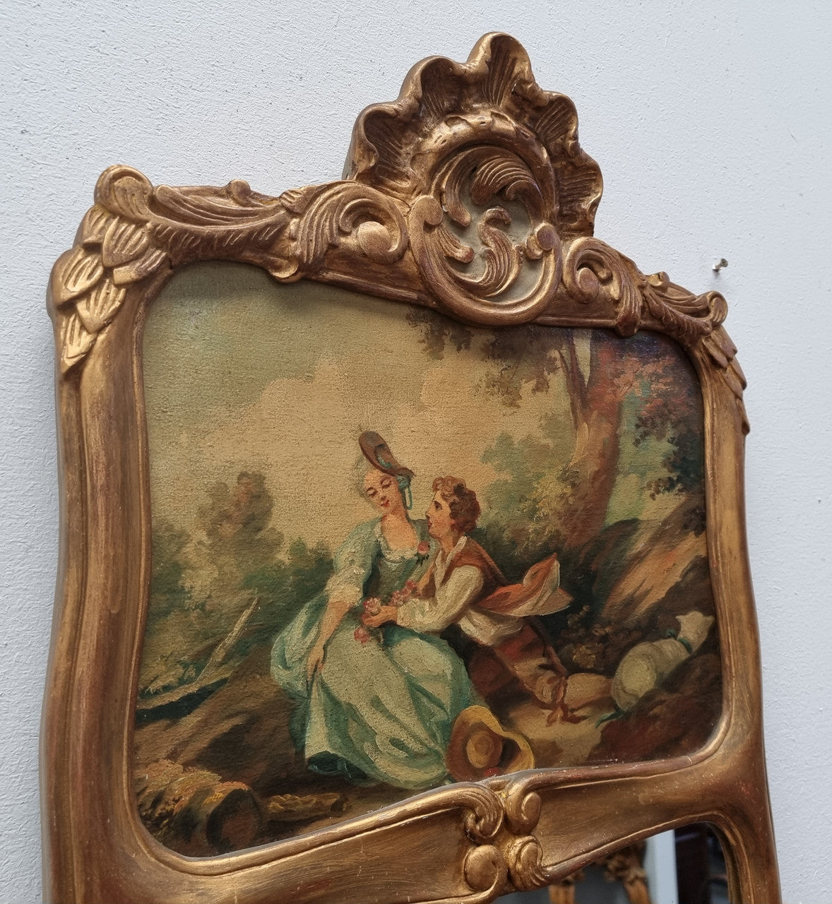 Beautiful Antique French Hand-Painted Wall Mirror | Antique & Vintage | Moonee Ponds Antiques | Australia Wide Delivery