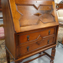 Oak Tudor Style Drop-down Bureau