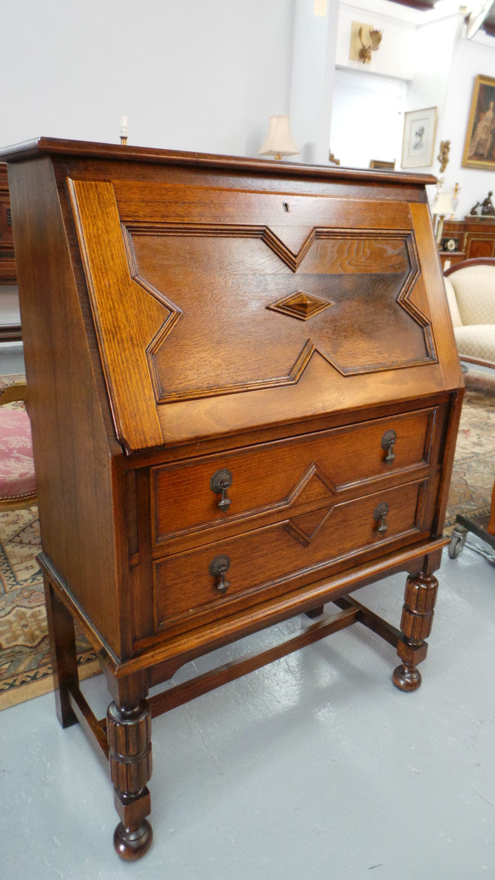 Oak Tudor Style Drop-down Bureau | Antique & Vintage | Moonee Ponds Antiques | Australia Wide Delivery