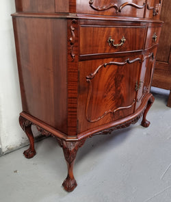 Chippendale Style Flame Mahogany Four Door Drinks Cabinet | Antique & Vintage | Moonee Ponds Antiques | Australia Wide Delivery