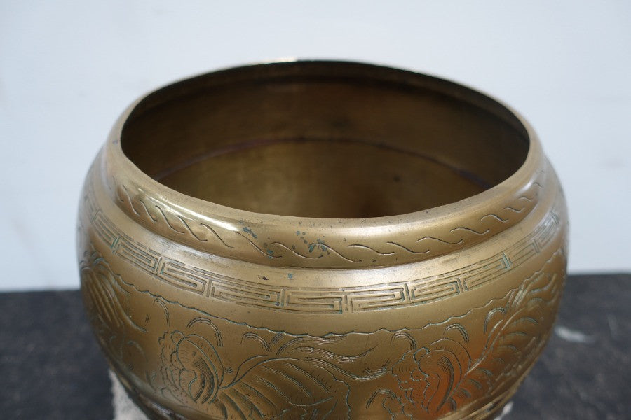 Edwardian Brass Chinese Pot | Antique & Vintage | Moonee Ponds Antiques | Australia Wide Delivery
