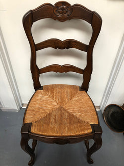Lovely Set Of Six French Oak Rush Seat Dining Chairs | Antique & Vintage | Moonee Ponds Antiques | Australia Wide Delivery