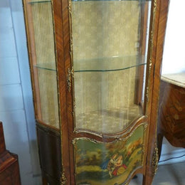 Vernis Martin Panelled Louis XV Style French Vitrine