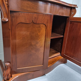 Beautiful Antique Victorian Mahogany two door Chiffonier. Plenty of storage space with one drawer and the two doors open up to a shelved area. It is in good restored condition.