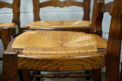 Set of Six French Oak Rush Chairs | Antique & Vintage | Moonee Ponds Antiques | Australia Wide Delivery
