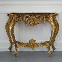 Louis XV Style French Beautifully Carved Gilt Console Table
