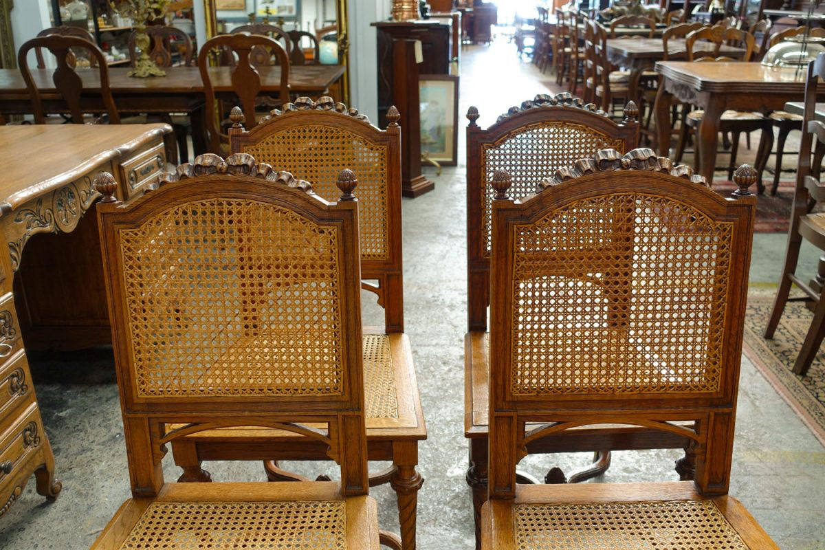 Set Four Antique French Oak Chairs | Antique & Vintage | Moonee Ponds Antiques | Australia Wide Delivery