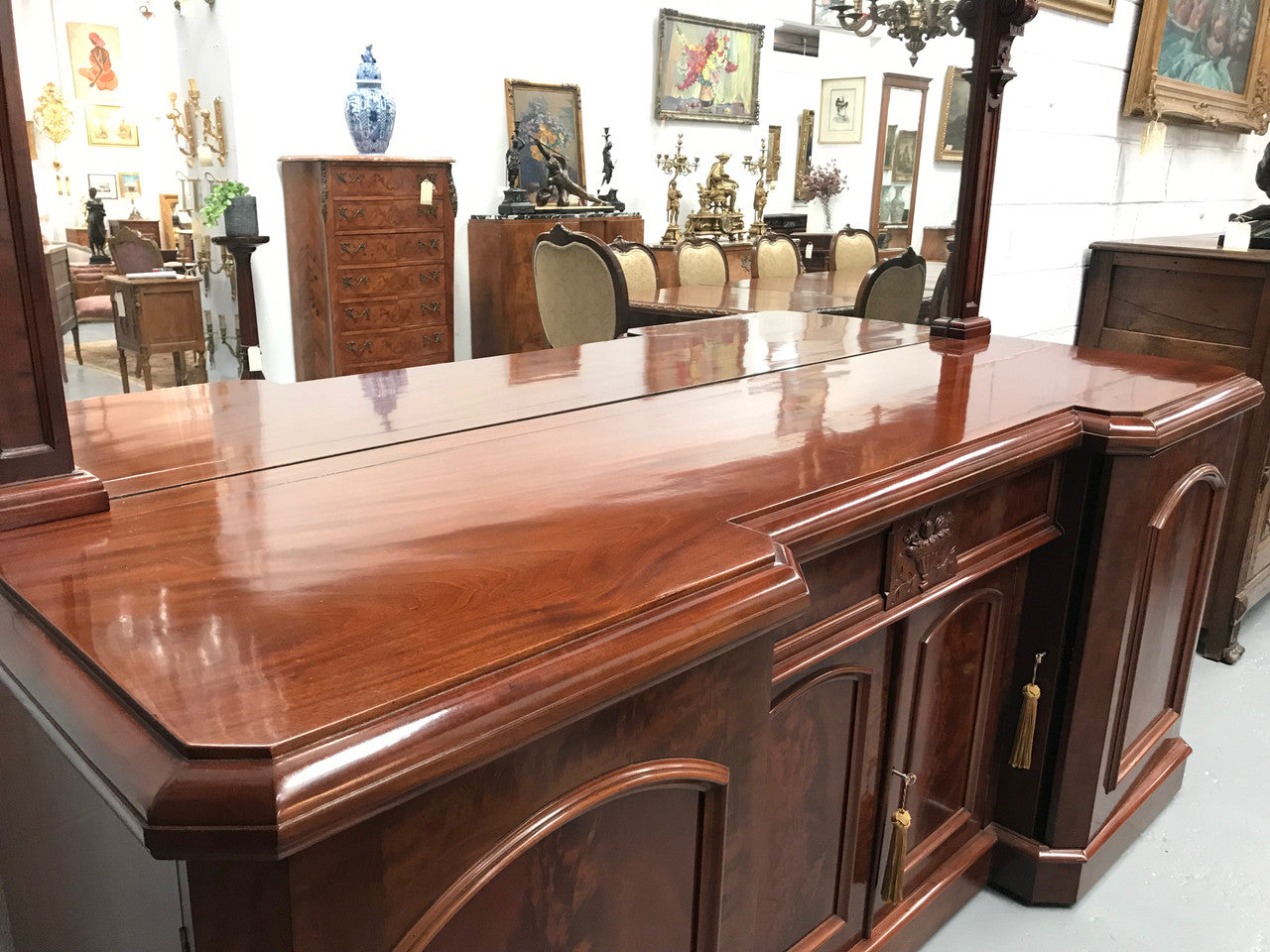 A Victorian Flame Mahogany Sideboard