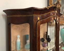 Stunning Antique Louis XV Style Walnut & Marquetry Inlay Vitrine | Antique & Vintage | Moonee Ponds Antiques | Australia Wide Delivery