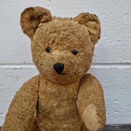 Part of a huge collection is this adorable old Vintage Teddy bear with glass eyes. The growler still works and he is in good original condition.