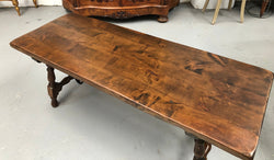 Vintage French Fruitwood & Iron Stretcher Base Coffee Table | Antique & Vintage | Moonee Ponds Antiques | Australia Wide Delivery