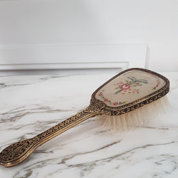 Vintage Embroidered Hair Brush