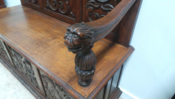 French Oak Carved Hall Seat | Antique & Vintage | Moonee Ponds Antiques | Australia Wide Delivery