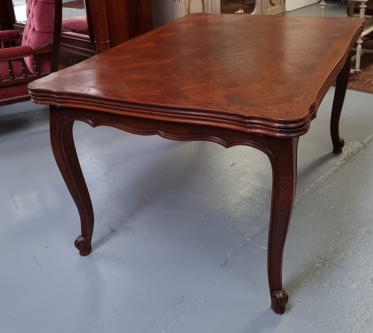 Beautiful French Oak Louis XV Style Extension Table