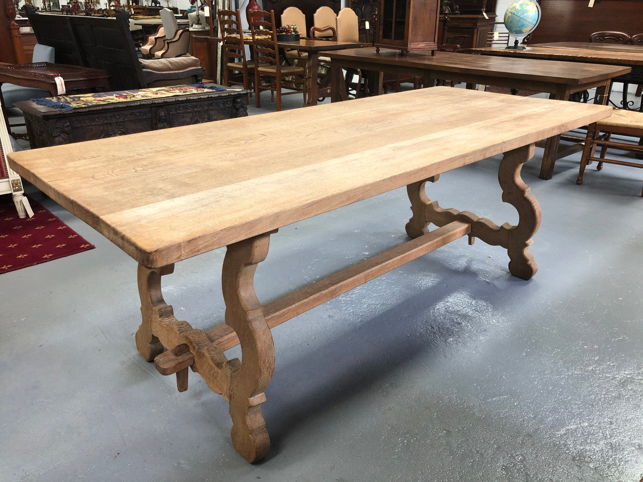 Antique French Bleached Oak  Farmhouse Table