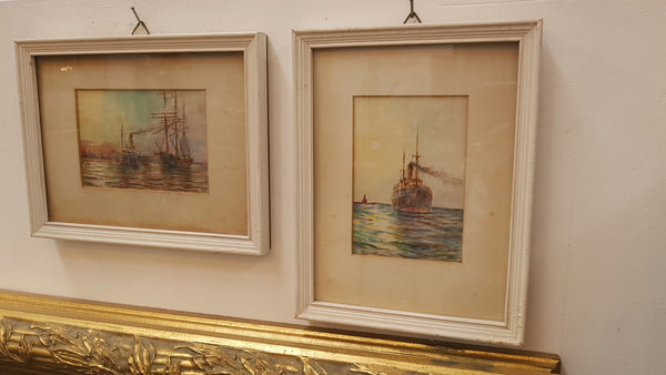 A lovely pair of framed watercolor paintings signed by Australian artist Harold Dalton Hall. In good original condition.