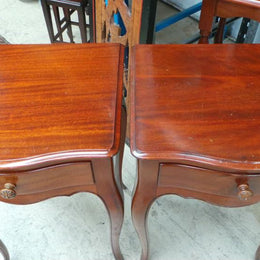 Pair of French Style Mahogany Bedside Cabinets