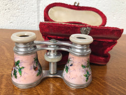 Fine Guilloche Enamel Victorian Opera Glasses With Fitted Case | Antique & Vintage | Moonee Ponds Antiques | Australia Wide Delivery