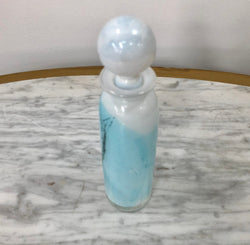 Nick Wirdnam Long White & Blue Art Glass Scent Bottle | Antique & Vintage | Moonee Ponds Antiques | Australia Wide Delivery