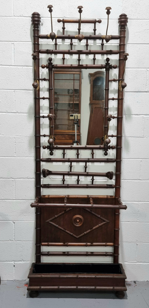 Stunning Antique French Faux Bamboo Hallstand