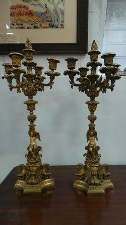 Exquisite Pair Of French Bronze Candelabras | Antique & Vintage | Moonee Ponds Antiques | Australia Wide Delivery