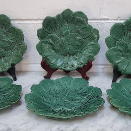 Set of 6 Victorian majolica grape vine plates. No markings – European. In very good original condition. $265 the set of six. 22.5cm Diam
