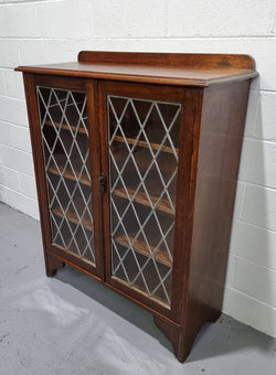 Leadlight Oak Bookcase - Display Cabinet | Antique & Vintage | Moonee Ponds Antiques | Australia Wide Delivery