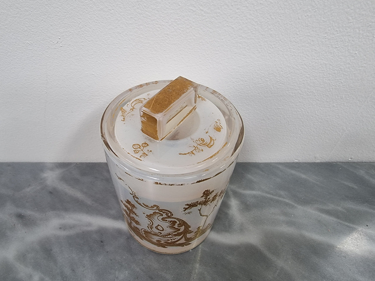 Antique French Opaline Glass Lidded Container With Lovely Gilt Decoration | Antique & Vintage | Moonee Ponds Antiques | Australia Wide Delivery