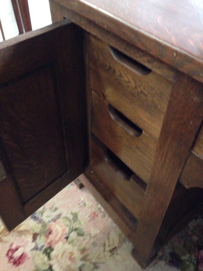 French Oak Double Pedestal Desk | Antique & Vintage | Moonee Ponds Antiques | Australia Wide Delivery