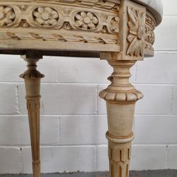 Louis XVI Style Round Side Table With Original Paint & Marble Top | Antique & Vintage | Moonee Ponds Antiques | Australia Wide Delivery