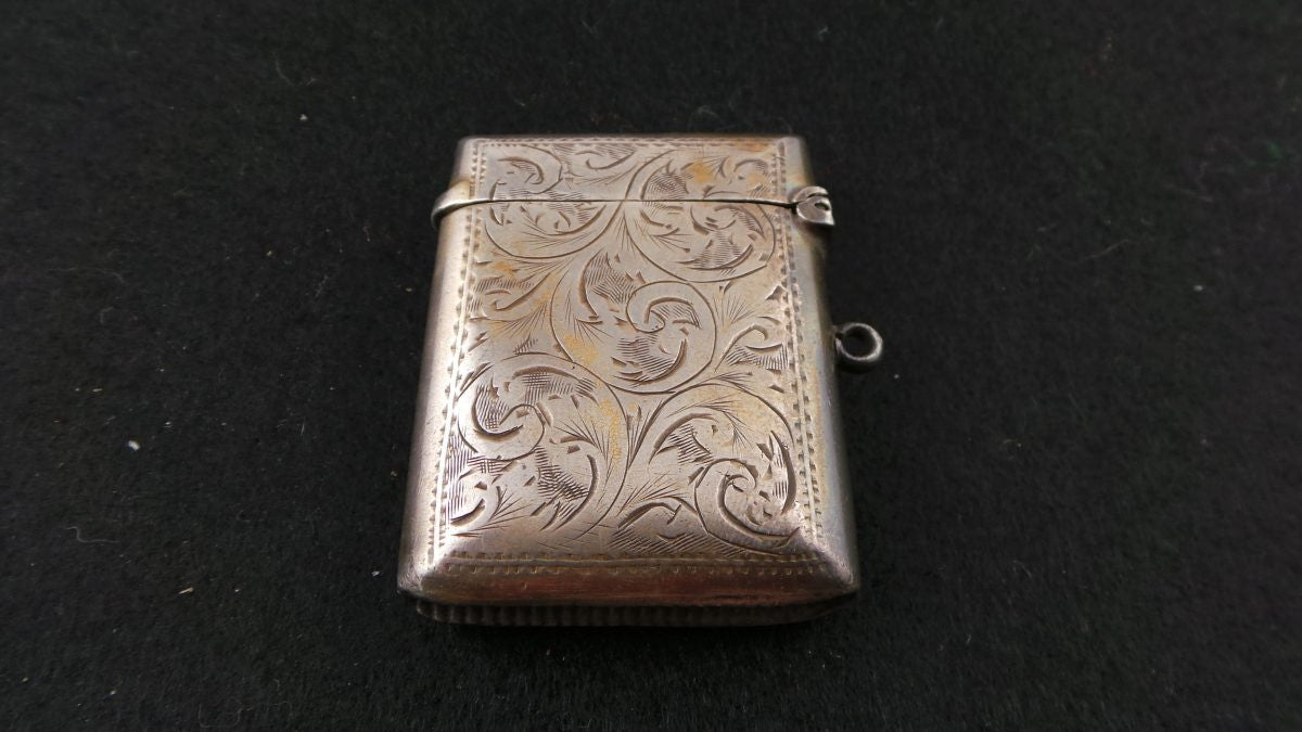 Antique Birmingham Silver Hallmarked Vesta Case | Antique & Vintage | Moonee Ponds Antiques | Australia Wide Delivery