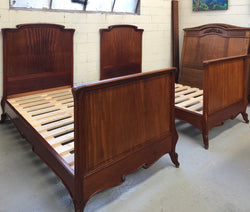 Rare French King Single Walnut Bed | Antique & Vintage | Moonee Ponds Antiques | Australia Wide Delivery
