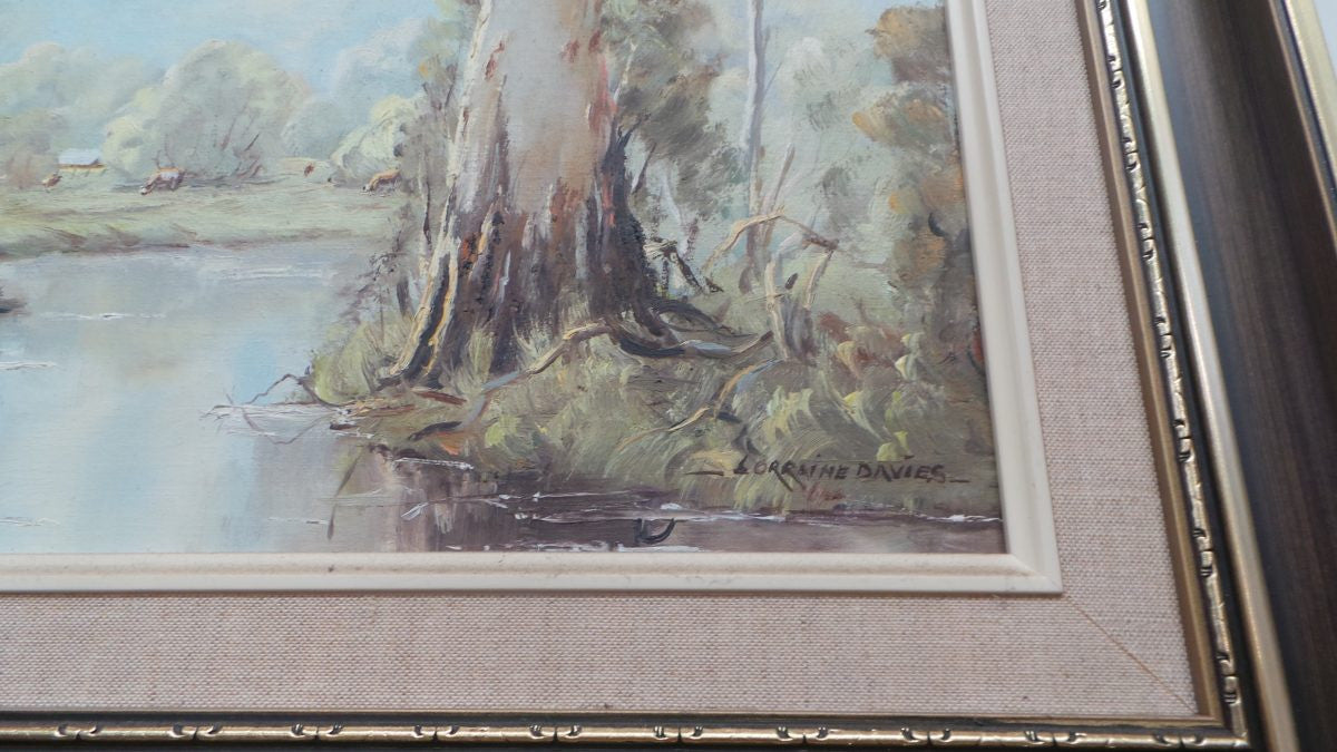 Framed Oil On Board By Artist Lorraine Davies | Antique & Vintage | Moonee Ponds Antiques | Australia Wide Delivery