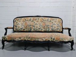 Substantial Antique 19th Century Ebonized Serpentine Front Settee | Antique & Vintage | Moonee Ponds Antiques | Australia Wide Delivery
