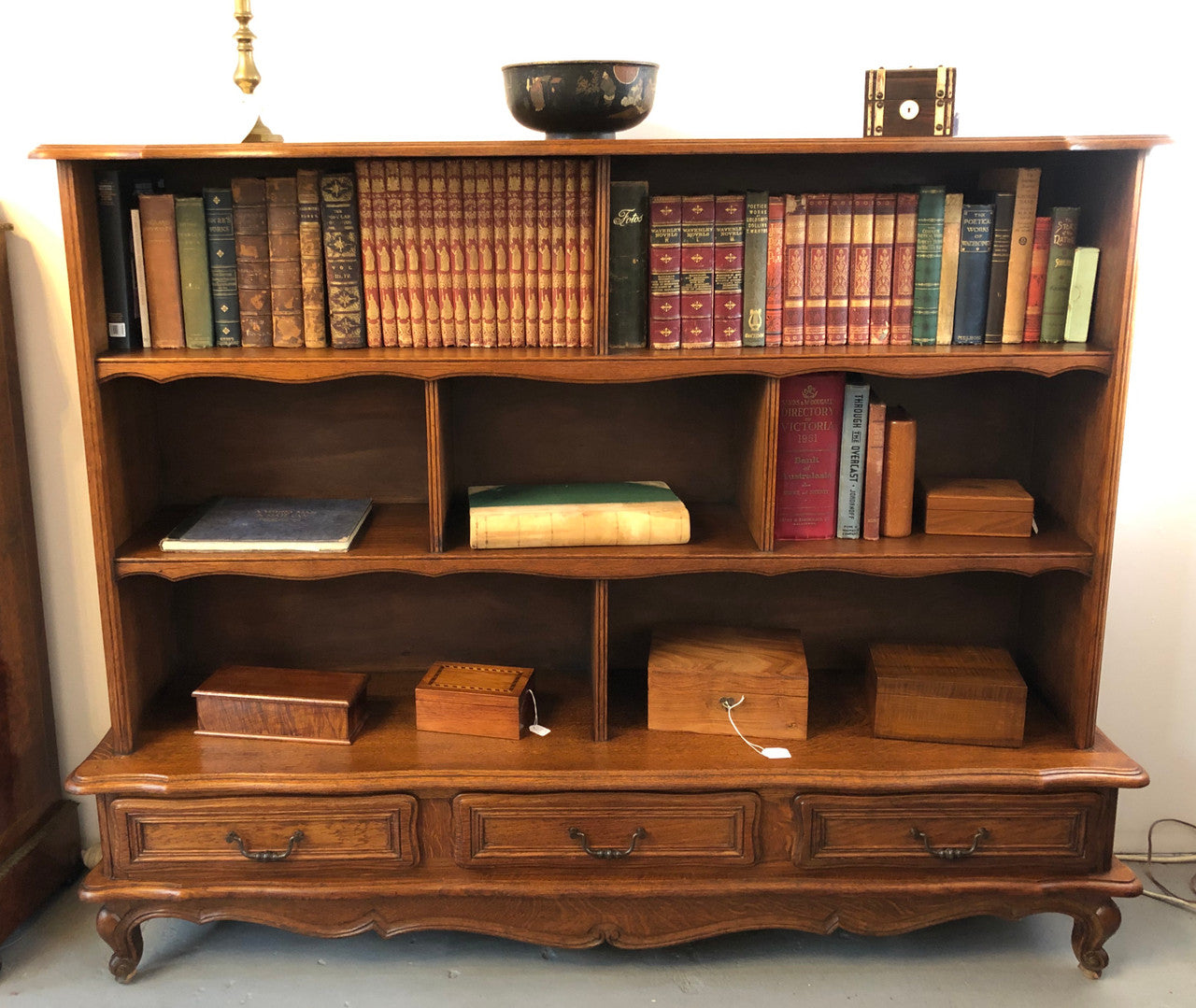 Beautiful French Oak Bookcase With Drawers