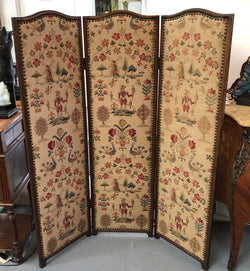 Vintage French Oak 3 Fold Tapestry Covered Privacy Screen | Antique & Vintage | Moonee Ponds Antiques | Australia Wide Delivery