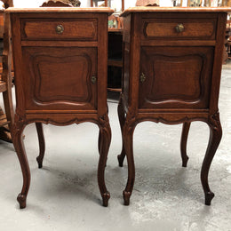 Lovely Pair Of French Oak Bedsides