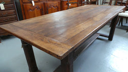 French Oak Farmhouse Table With Strecher Base | Antique & Vintage | Moonee Ponds Antiques | Australia Wide Delivery