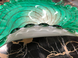 Vintage Murano Cased Glass Bowl In Emerald Green | Antique & Vintage | Moonee Ponds Antiques | Australia Wide Delivery