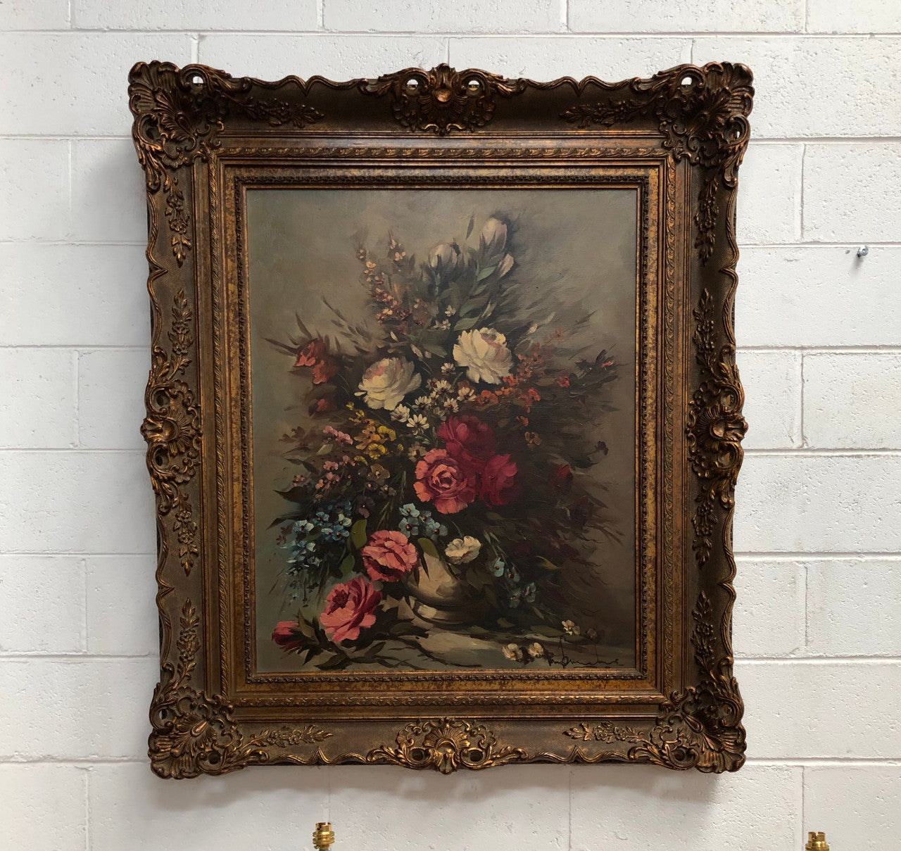 Beautiful French Framed Floral Oil On Canvas | Antique & Vintage | Moonee Ponds Antiques | Australia Wide Delivery