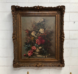 Beautiful French Framed Floral Oil On Canvas | Antique & Vintage | Moonee Ponds Antiques | Australia Wide Delivery
