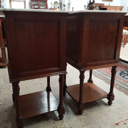 French Oak Bedside Cabinets-1