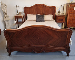 Beautiful French Walnut Louis XV Style Bed | Antique & Vintage | Moonee Ponds Antiques | Australia Wide Delivery
