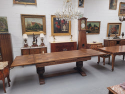 French Oak Renaissance Style Extension Table With Stretcher Base | Antique & Vintage | Moonee Ponds Antiques | Australia Wide Delivery