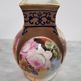 Rare Noritake Vase With Floral Scene
