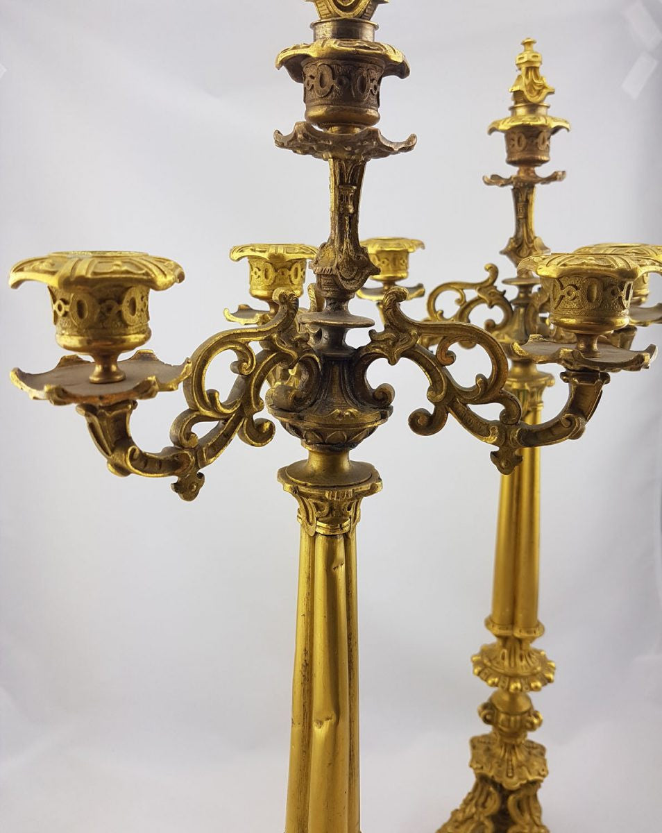 French Gilt Bronze Candlesticks Holder | Antique & Vintage | Moonee Ponds Antiques | Australia Wide Delivery